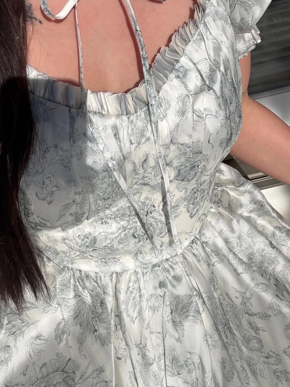 Selkie The Austen Silk Satin Portrait of a Lady Dress - Picture 3 of 13